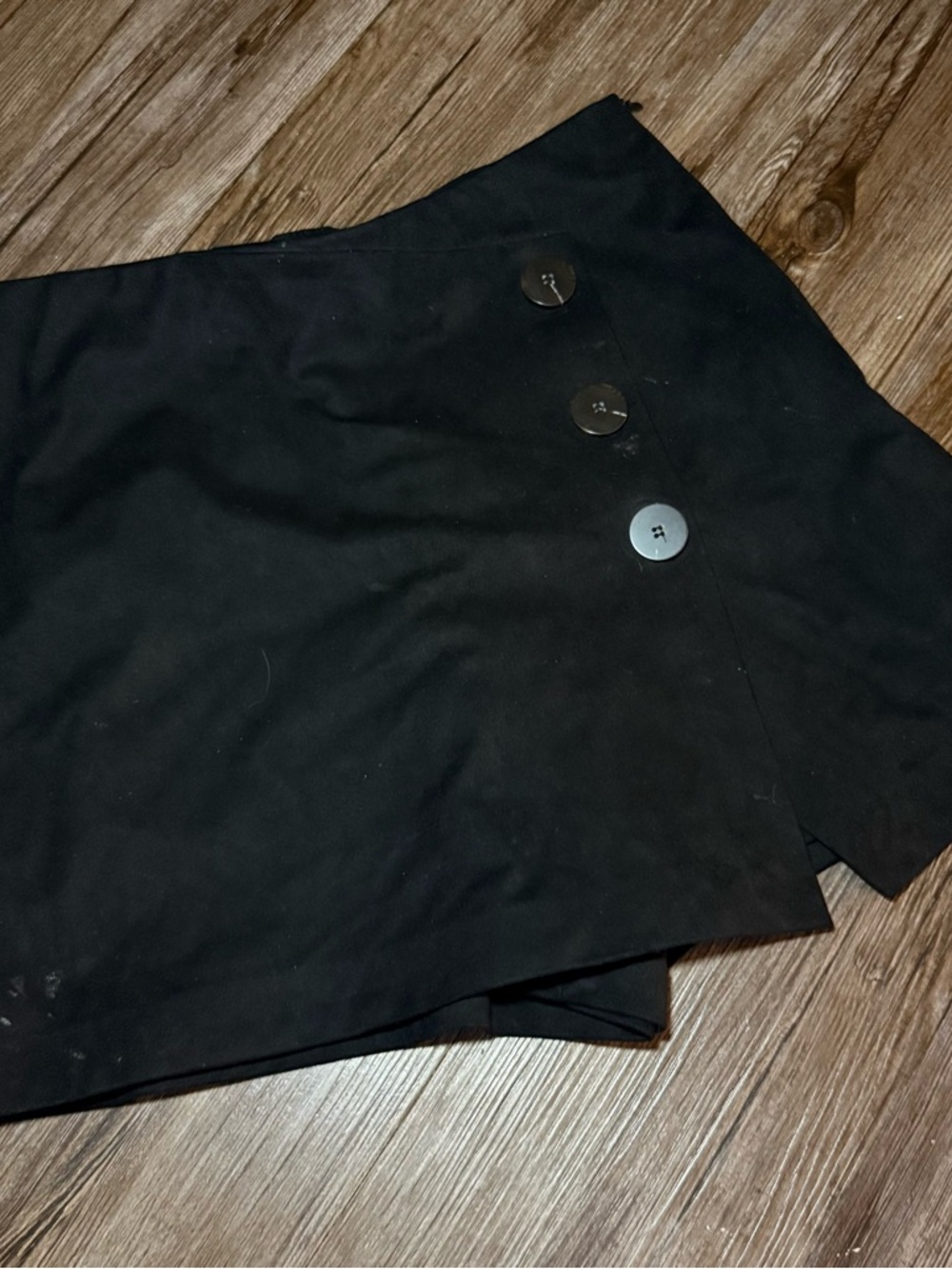 Zara Black Mini Skirt with Button Detail